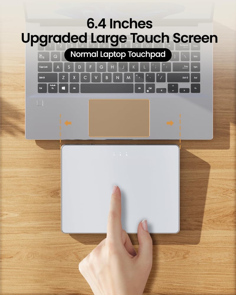 ProtoArc T1 Plus Bluetooth érintőpad Windows 11/10 laptophoz, asztali géphez - ezüst