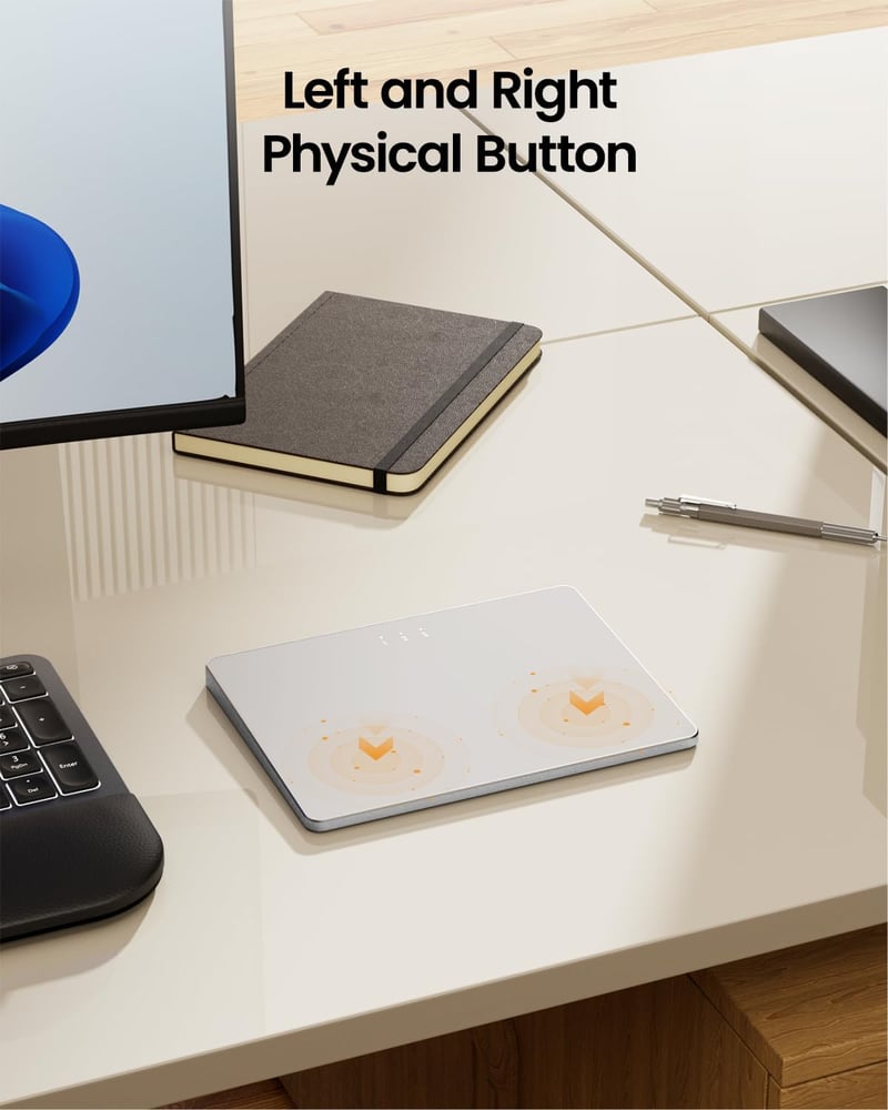 ProtoArc T1 Plus Bluetooth érintőpad Windows 11/10 laptophoz, asztali géphez - ezüst