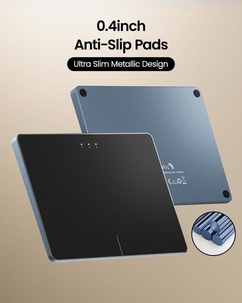 ProtoArc T1 Plus Vezeték Nélküli Bluetooth Trackpad Windows 10/11 Rendszerhez - Nagy Pontosságú Érintőpad Többujjas Gesztustámogatással, 3 E