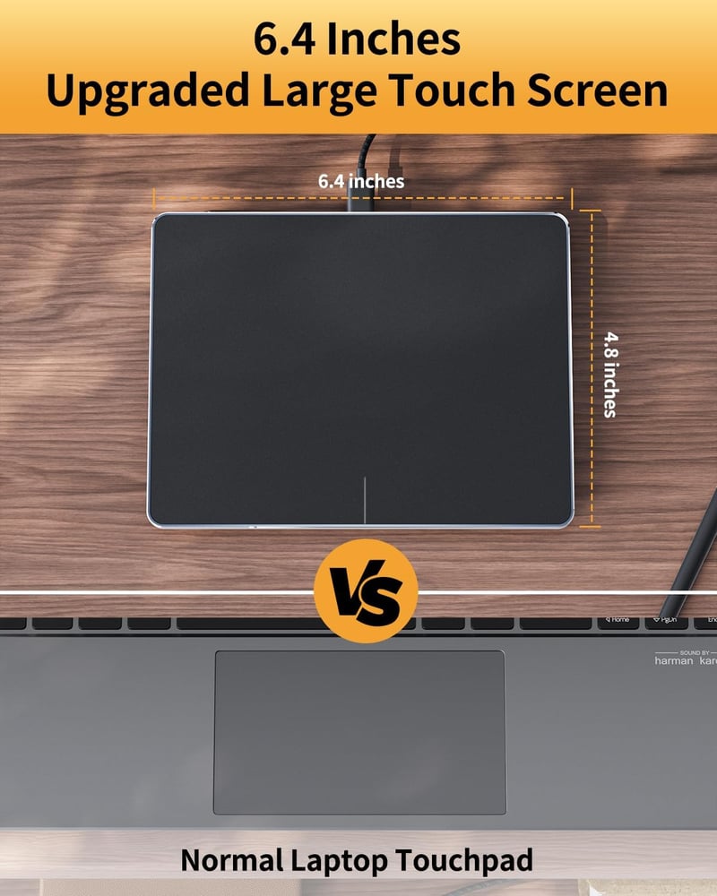 ProtoArc T1 Touchpad USB Külső Érintőpad Windows 11/10/7 Laptop Asztali Számítógép Multi-Touch Navigáció Fekete Hordozható Egér