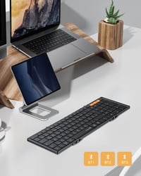 ProtoArc XK01 Összecsukható Bluetooth Billentyűzet Numerikus Billentyűzettel, Vezeték Nélküli Mini Billentyűzet 3 Csatornás, Újratölthető, Q 5