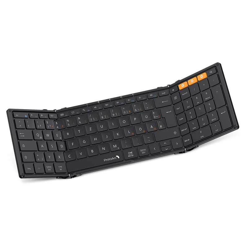 ProtoArc XK01 sklopiva Bluetooth tipkovnica s numeričkim dijelom, 3 kanala - crna