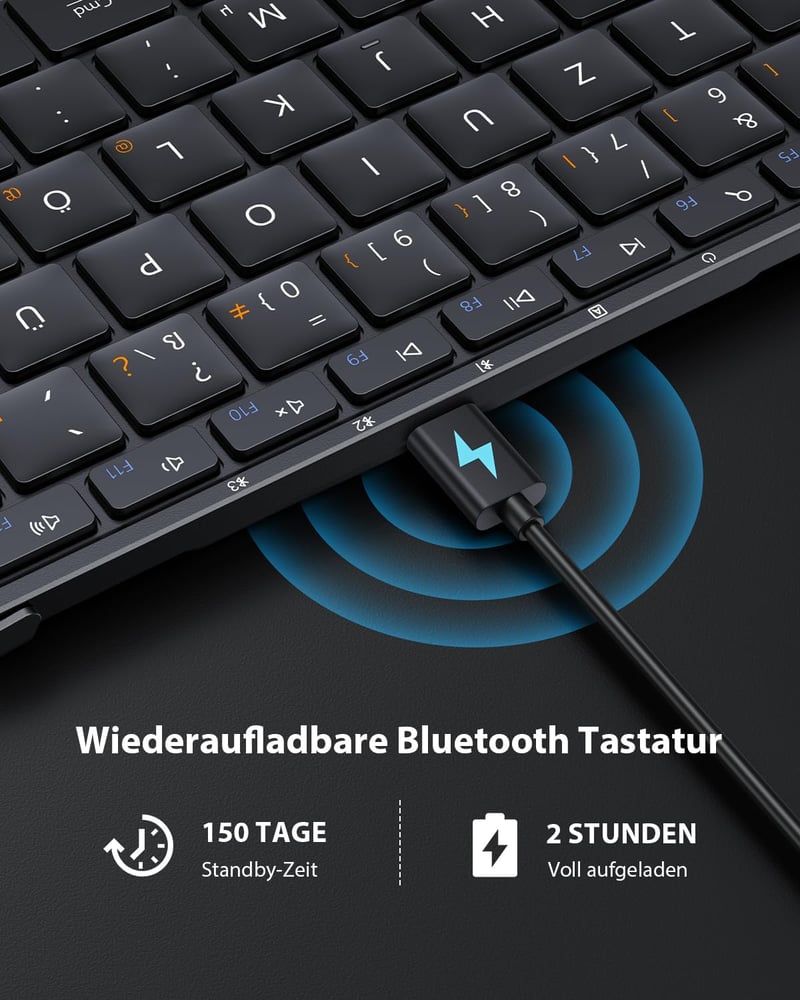 ProtoArc XK01 Összecsukható Bluetooth Billentyűzet Numerikus Billentyűzettel, Vezeték Nélküli Mini Billentyűzet 3 Csatornás, Újratölthető, Q