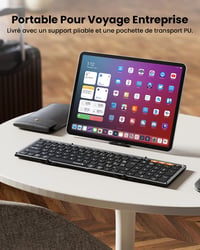 ProtoArc XK01 Plus Összecsukható Bluetooth Billentyűzet - Háttérvilágítás, Numerikus Blokk, Újratölthető, Hordozható, AZERTY Kiosztás, iOS/A 5