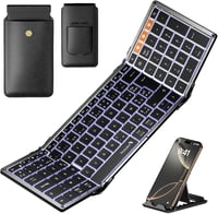 ProtoArc XK01 Plus Összecsukható Bluetooth Billentyűzet - Háttérvilágítás, Numerikus Blokk, Újratölthető, Hordozható, AZERTY Kiosztás, iOS/A 1