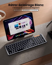 ProtoArc XK01 Plus Összecsukható Bluetooth Billentyűzet - Háttérvilágítás, Numerikus Blokk, Újratölthető, Hordozható, AZERTY Kiosztás, iOS/A 3
