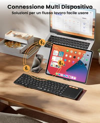 ProtoArc XK01 TP összecsukható Bluetooth billentyűzet touchpaddal, hordozható tablet billentyűzet iOS Android Windows - fekete 4
