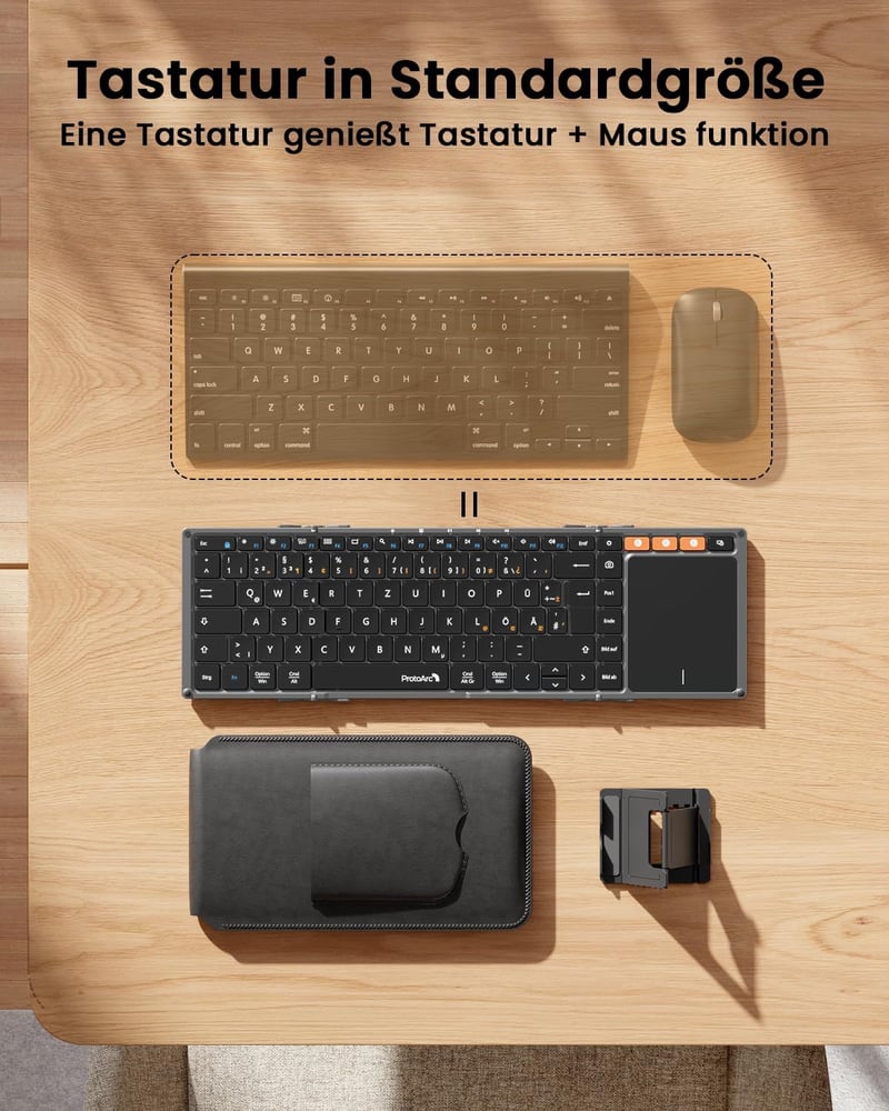 ProtoArc XK01 TP összecsukható Bluetooth billentyűzet touchpaddal QWERTZ
