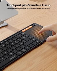 ProtoArc XK01 TP összecsukható Bluetooth billentyűzet touchpaddal, hordozható tablet billentyűzet iOS Android Windows - fekete 3