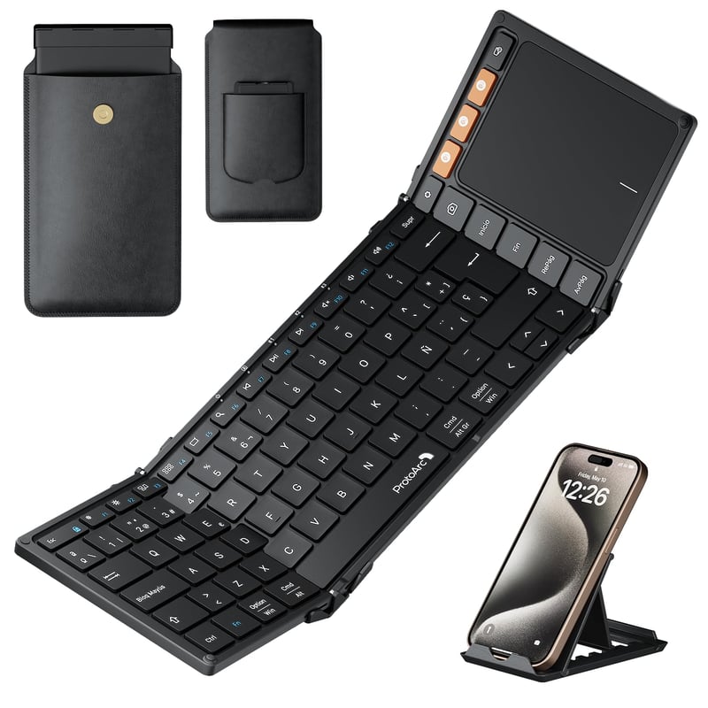 Skladacia Bluetooth klávesnica ProtoArc XK01 TP s touchpadom – čierna