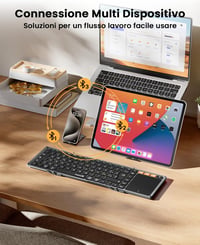 ProtoArc XK01 TP összecsukható Bluetooth billentyűzet touchpad-dal, szürke 5
