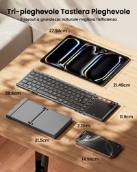 ProtoArc XK01 TP összecsukható Bluetooth billentyűzet touchpad-dal, szürke 3