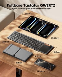 ProtoArc XK01 TP összecsukható Bluetooth billentyűzet touchpaddal QWERTZ 3