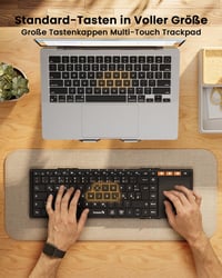 ProtoArc XK01 TP Összehajtható Bluetooth Billentyűzet Érintőpaddal - QWERTZ Német Kiosztás, iPad/iOS/Android/Windows Kompatibilis, Fekete 7