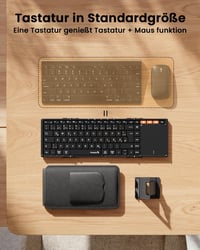 ProtoArc XK01 TP Összehajtható Bluetooth Billentyűzet Érintőpaddal - QWERTZ Német Kiosztás, iPad/iOS/Android/Windows Kompatibilis, Fekete 8