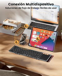 ProtoArc XK01 TP Vezeték nélküli összecsukható Bluetooth billentyűzet touchpaddal, szürke 5