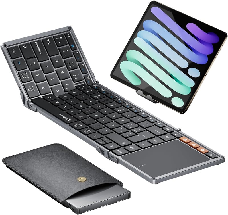 ProtoArc XK01 TP Vezeték nélküli összecsukható Bluetooth billentyűzet touchpaddal, szürke