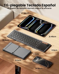 ProtoArc XK01 TP Vezeték nélküli összecsukható Bluetooth billentyűzet touchpaddal, szürke 3