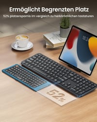 ProtoArc XK04 Összecsukható Bluetooth Billentyűzet QWERTZ Kék, Tablet és Laptop Hordtáskával 5