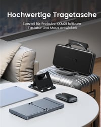 Skladacia súprava klávesnice a myši ProtoArc XKM01, QWERTZ, 2.4G + duálne Bluetooth, s numerickou klávesnicou, Windows/Mac/Android, vesmírna sivá 4