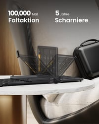 ProtoArc XKM01 Összecsukható Bluetooth Billentyűzet Egérrel, Numerikus Billentyűzettel, QWERTZ - black 2