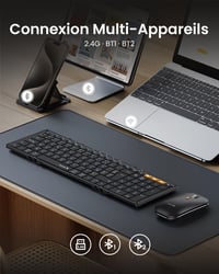 ProtoArc XKM01 Összecsukható Vezeték Nélküli Billentyűzet Egér Combo AZERTY Bluetooth USB 3
