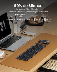 ProtoArc XKM01 Összecsukható Vezeték Nélküli Billentyűzet Egér Combo AZERTY Bluetooth USB 5