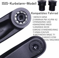 Brațe pedalier Prowheel pentru bicicletă electrică ISIS 127 140 152 160 165 170 175 mm pentru motor central Bosch GEN4, PW X3, PW X2, Bafang M620, Brose GX0 2
