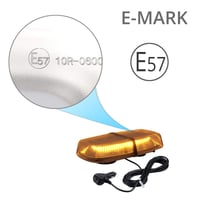 PROZOR 72 LED výstražný maják s certifikáciou E-Mark, 18W 12V/24V rotačné svetlo, vodotesnosť IP67, 8 režimov blikania, dvojitý vypínač, 5m kábel, magnetický, jantárový 2