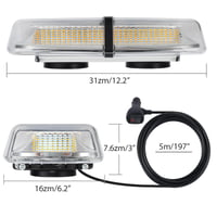 PROZOR 72 LED výstražný maják s certifikáciou E-Mark, 18W 12V/24V rotačné svetlo, vodotesnosť IP67, 8 režimov blikania, dvojitý vypínač, 5m kábel, magnetický, jantárový 8