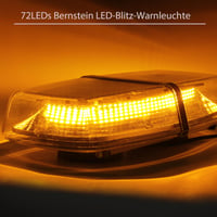 PROZOR 72 LED výstražný maják s certifikáciou E-Mark, 18W 12V/24V rotačné svetlo, vodotesnosť IP67, 8 režimov blikania, dvojitý vypínač, 5m kábel, magnetický, jantárový 4