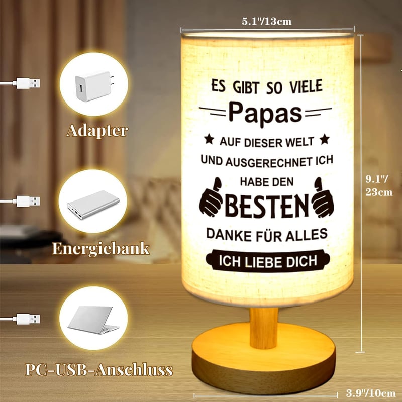 PRSTENLY Apa Asztali Lámpa - Ajándék Apának Születésnapra, Karácsonyra, Apák Napjára