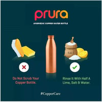 PRURA Ayurvédikus Réz Vízpalack 900ml Szivárgásmentes Természetes Réz - 900 ml, Design 1 7