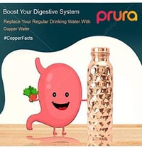 PRURA Ayurvédikus Réz Vízpalack 900ml Szivárgásmentes Természetes Réz - 900 ml, Design 1 8