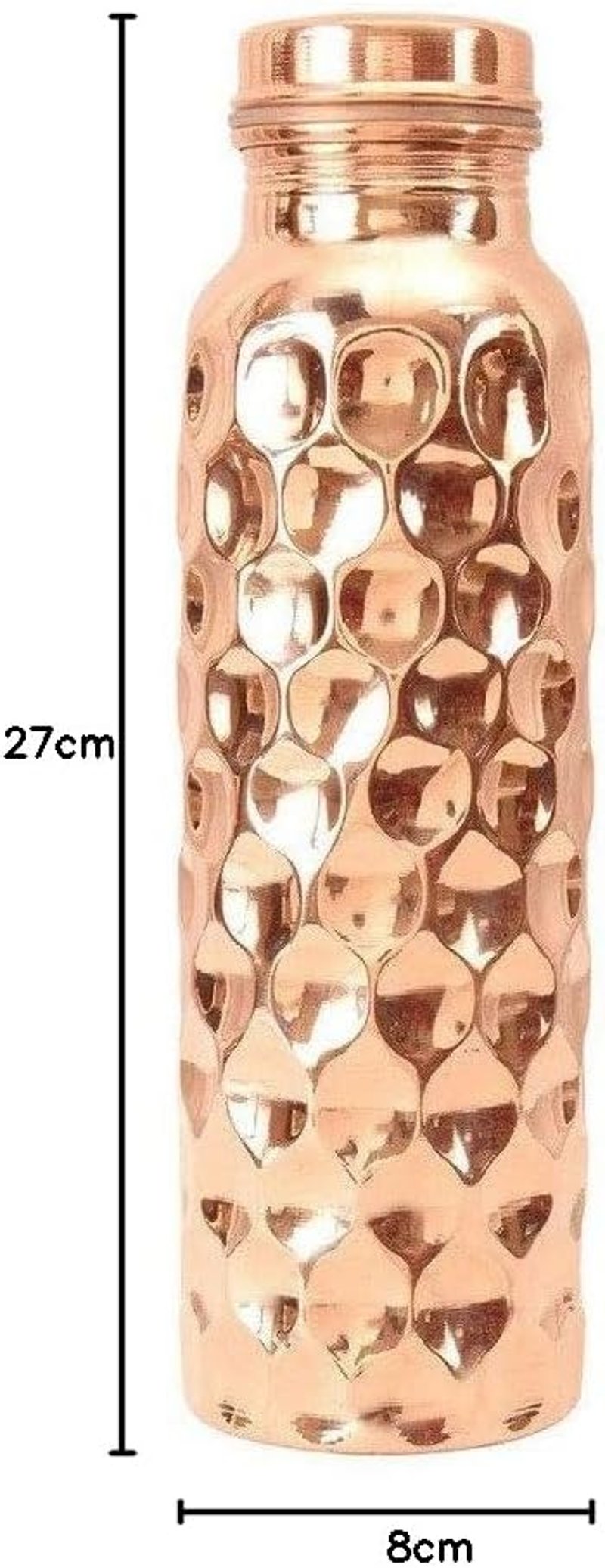 PRURA Ayurvédikus Réz Vízpalack 900ml Szivárgásmentes Természetes Réz - 900 ml, Design 1