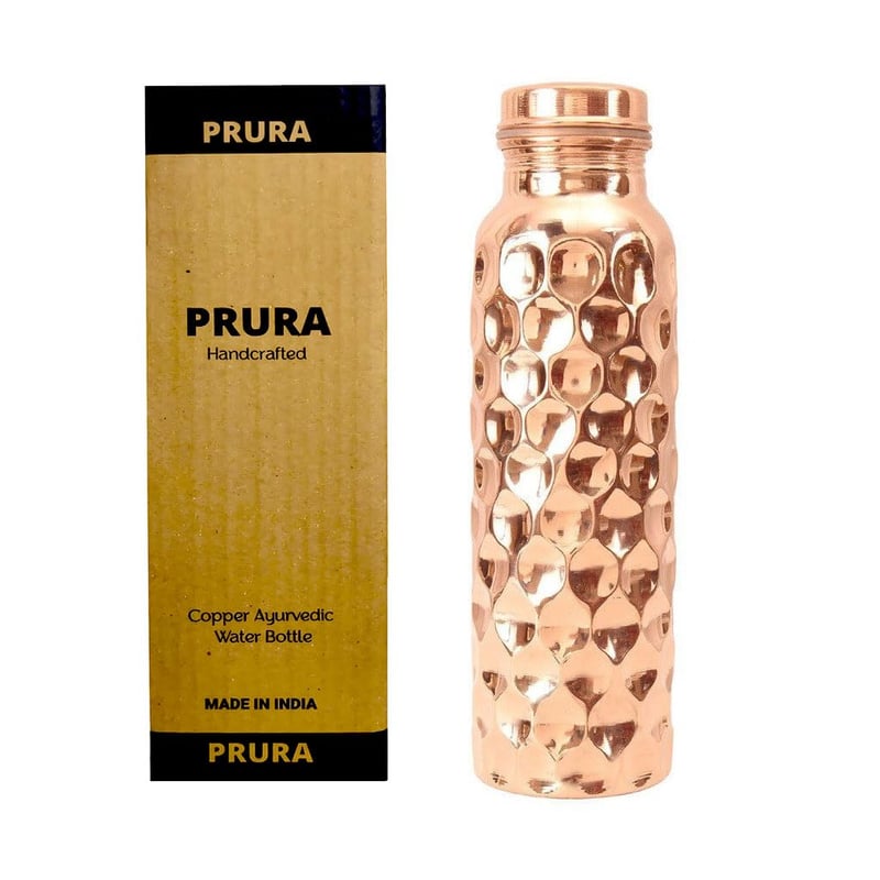 PRURA ayurvedska bakrena boca za vodu, nepropusna, Dizajn 5 - 900 ml