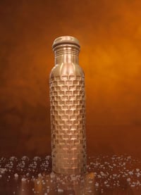 PRURA réz vízpalack szivárgásmentes rugós nyomásos ajurvédikus ivóedény - 950 ml, Design 13 4