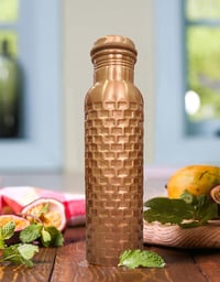 PRURA réz vízpalack szivárgásmentes rugós nyomásos ajurvédikus ivóedény - 950 ml, Design 13 2