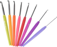 Set croșete Prym 195970 Soft Touch | 8 croșete din aluminiu cu mâner colorat (2-6 mm) | Mâner ergonomic | Cod de dimensiune | Multicolor 5