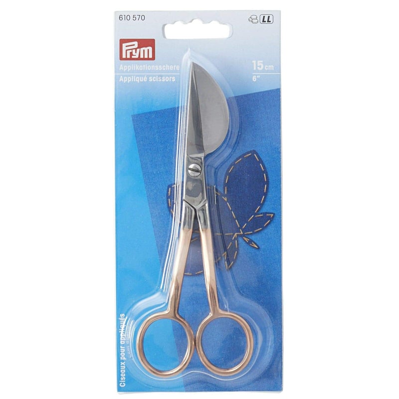 Prym 610570 aplikačné nožnice 15 cm, ružové zlato - precízne zahnuté krajčírske nožnice na aplikácie a vyšívanie, nehrdzavejúca oceľ, ergonomické