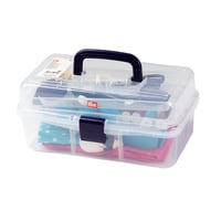 Prym 612725 Box na šijacie potreby, priehľadný, 33 x 20 x 15 cm, ľahký a stohovateľný, s rukoväťou, odolný plast 1