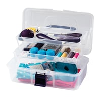 Prym 612725 Box na šijacie potreby, priehľadný, 33 x 20 x 15 cm, ľahký a stohovateľný, s rukoväťou, odolný plast 2