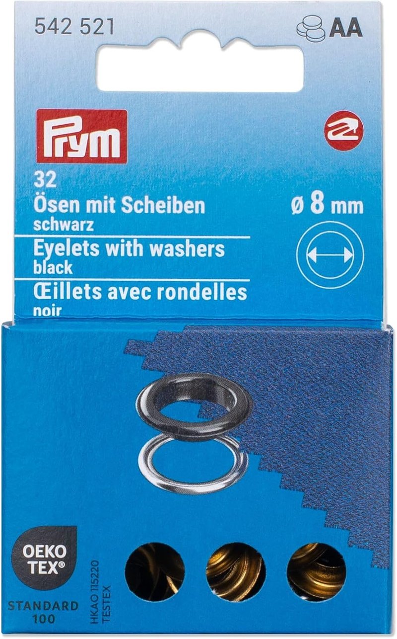 Prym 542521 szegecses patent alátéttel, 8 mm - fekete/ezüst, Vario Creative Tool kompatibilis