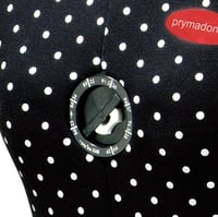 Krajčírska figurína Prym Prymadonna Polka Dots, čierno-biela s bodkami, veľkosť M (42-48), nastaviteľná výška, so značkovačom dĺžky sukne a vankúšikom na špendlíky 6