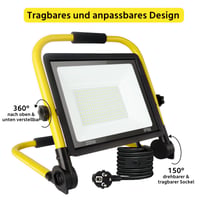 Psatfito G 200W LED stavebný reflektor 21600 lm, super jasné pracovné svetlo, 6000 K studená biela, IP66 vodotesný, s 3,5 m káblom a vypínačom, do dielne 7