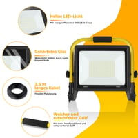 Psatfito G 200W LED stavebný reflektor 21600 lm, super jasné pracovné svetlo, 6000 K studená biela, IP66 vodotesný, s 3,5 m káblom a vypínačom, do dielne 4
