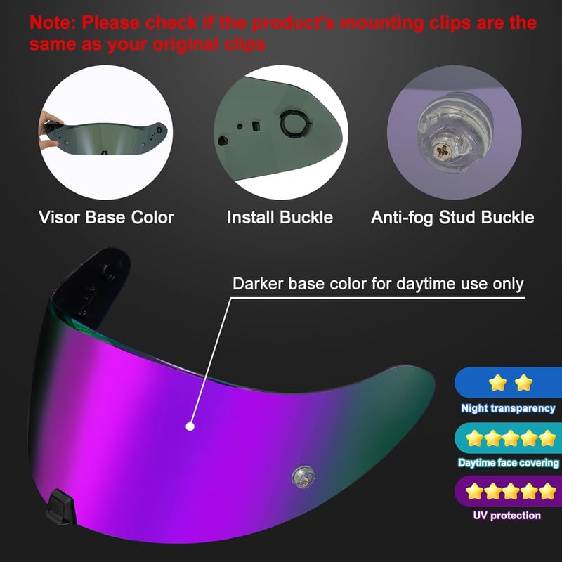 PSLER EXO R420 sisak plexi tükrös sötét lila motorkerékpár kiegészítő