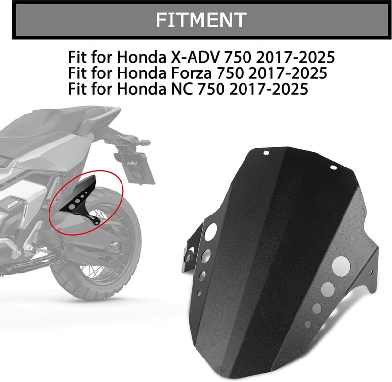 PSLER hátsó sárvédő abroncsvédő sárfogó fekete X-ADV 750 Forza 750 NC 750