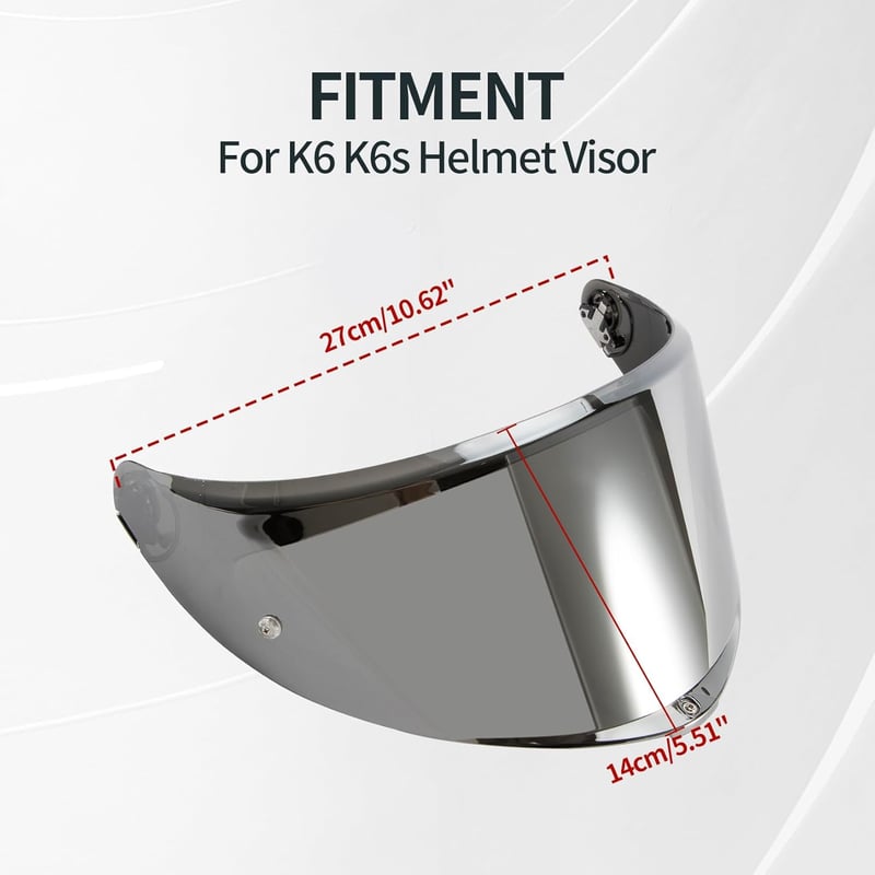 PSLER K6/K6s sisak plexi ezüst tükör motoros sisak kiegészítő