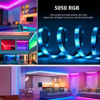 PSTAR 6m RGB LED szalag távirányítóval és app vezérléssel, zeneszinkron, dekorációs fényfüzér 2
